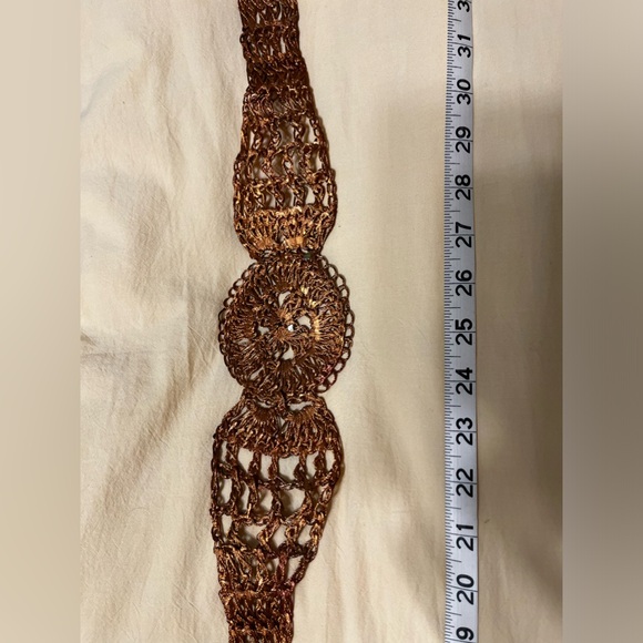 Vintage metal knit lace belt.